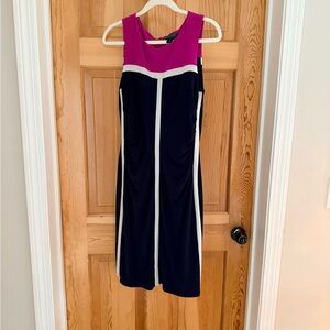 Polo by Ralph Lauren Pink and Navy Midi Dress